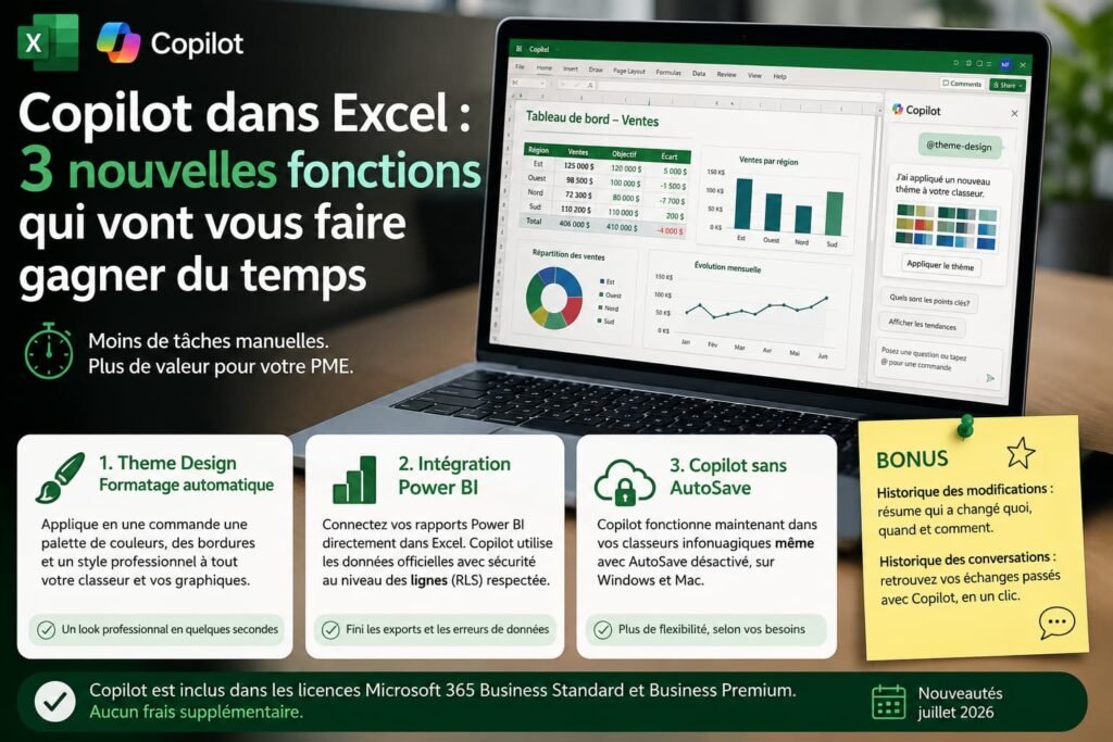 Copilot dans Excel : 3 nouvelles fonctions qui vont vous faire gagner du temps excel 3 nouvelles fonctions